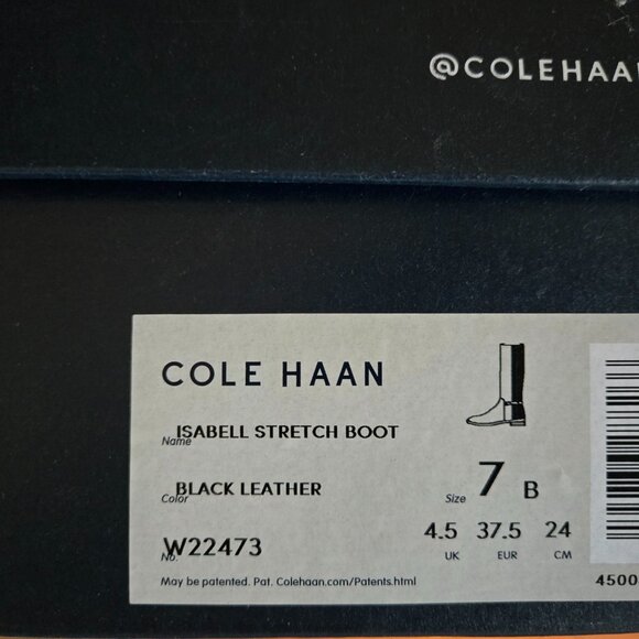 Cole Haan Black Leather Isabell stretch mid-calf riding boot (NEW) - Picture 2 of 9